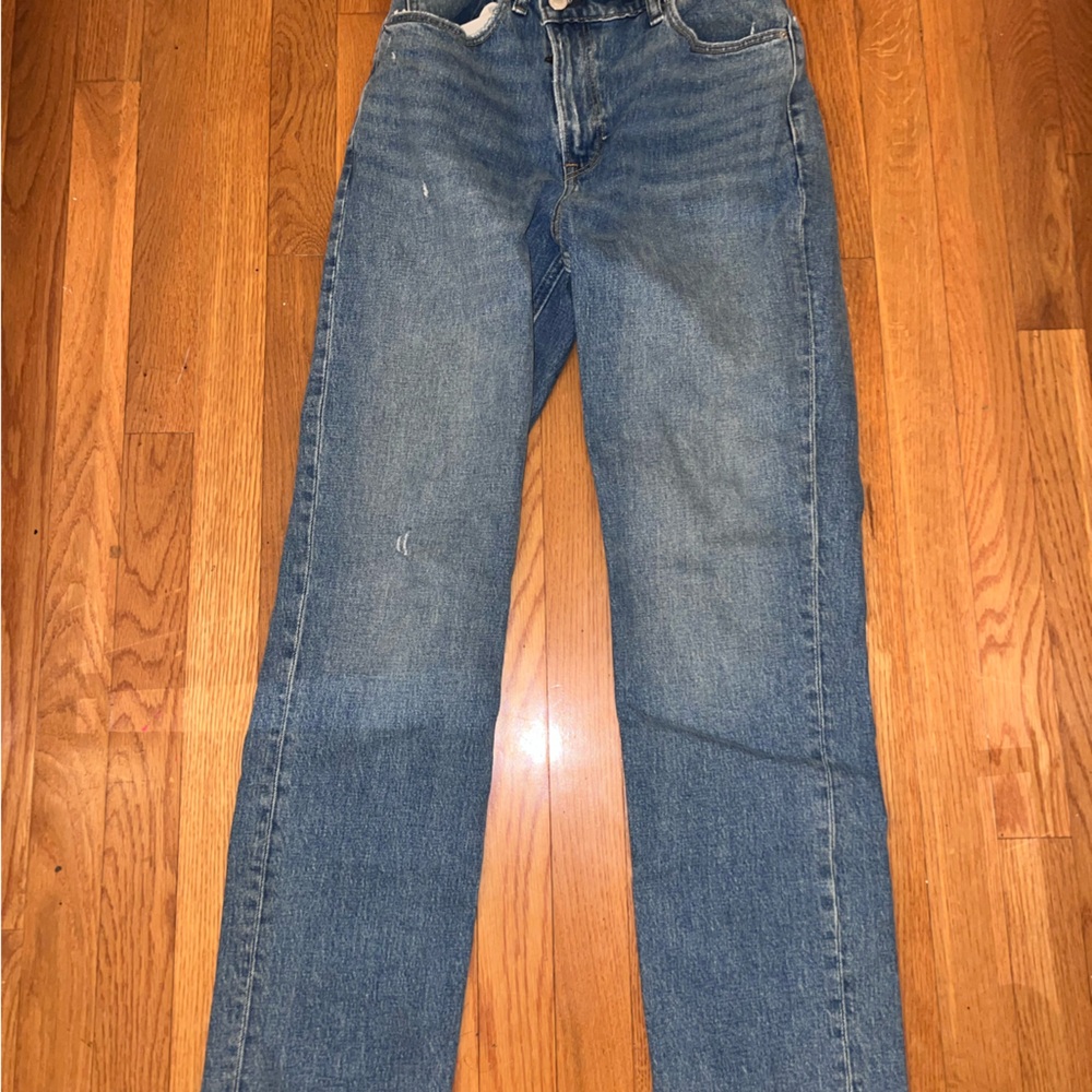 Women’s High-Rise Straight Blue Jeans